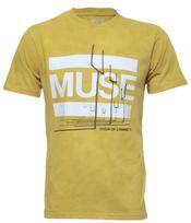 Muse T-shirt „Origin Of Symmetry“ Geltonas Mineralinis Dažymas Naujas Oficialus 2XL