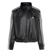 Adidas Dance Audinė striukė su trimis juostelėmis, šokių serija, sportinė laisvalaikio, užtrauktuku, stovinčia apykakle, moteriška striukė KS0039 M gray
