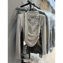 Spicy Girl Sexy U-Neck Backless Top – Women's Autumn/Winter Plus Velvet Lace Shirt with Back Cutout Extra Large pilka spalva
