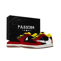 Jordan x Travis Scott Air Jordan 1 Leading The Way Box Slip Resistant Low top Vintage Basketball Shoes Women's DZ4137-700(Team2042-  ) 35.5