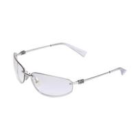 Miu Miu Metaliniai Stačiakampiai Saulės Akiniai Su Logotipu Unisex Akiniai Sidabriniai SMUA50_M1BC_F08H1_C_068 Eyeglass Case/Pouch+Box