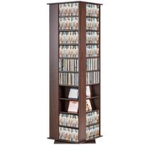 Spinning Media Tower 4-Sided Revolving Media Tower 1040 CDs Espresso