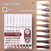 LANGUO 60Colors/box Direct Liquid Acrylic Paint Marker Pens Set Brush Color Marker Pen for DIY Painting Drawing Ceramic Glass