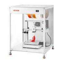3D Printer Enclosure with Ventilation, Dustproof Waterproof Transparent Acrylic 3D Printer Tent, Constant Temperature Protective Case with LED,