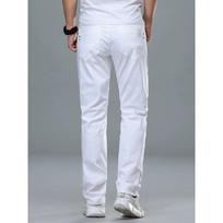 Four-season Men's Straight Leg Pants Pure White Long Pants Loose Spring Summer Version Elastic Casual Loose Pants 28 balta