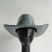 Džinsinis Patchwork Kaubojiška skrybėlė Vyrams Moterims drobės skrybėlė unisex kaubojiška skrybėlė retro vakarėlio scenos sombrero vaquero dandy skrybėlės gorras 56-58 gray