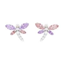 Swarovski Ariana Grande  Dragonfly Design Crystal Earrings Women earrings Purple Pink 5737371 Box (Random Color)
