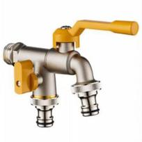 Garden Hose Tap Faucet Adapter 1/2'' 3/4'' Ibc Water Tank Connector with 2 Outlets Irrigation Joint Replacement Fitting 1PC geltona