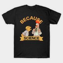 Men Black Print T-shirt Muppet Science No-Cut Transfer Paper Print Cotton Tshirt XL juoda