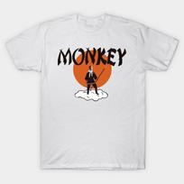 Men Black Print T-shirt Monkey Magic No-Cut Transfer Paper Print Cotton Tshirt XL