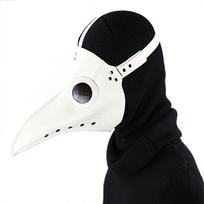 Long Nose Beak Steampunk Bird Mask Cartoon Halloween Bird Mask Retro Plague Doctor Mask  Nightclub balta