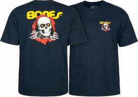 Powell Peralta BONES RIPPER Riedlentės Marškinėliai Tamsiai Mėlyni Unisex Marškinėliai XL