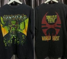 Soulfly grupė 90-ųjų Tribe World Noise Retro stiliaus juodi marškinėliai 2 pusės NH20991 Unisex marškinėliai S