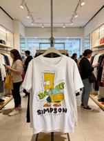 The Simpsons Bart Simpson Heavy Cotton Baltas visų dydžių marškinėliai su etiketėmis Unisex marškinėliai S