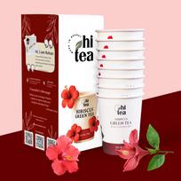 Hi Tea Instant Hibiscus Green Tea | Tart & Fruity Infusion for Antioxidant Boost & Hydration | Natural Antioxidants | 8 Instant Cups - Just Add H