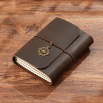 Tri-fold Passport Travel Notebook Refillable Design Sketchbook Handmade Traveler Notebook juoda