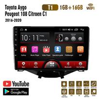 Automobilinis radijas, skirtas Toyota Aygo Peugeot 108 Citroen C1 2016-2020 2 Din Car Multimedia Player Android Auto Car Stereo 1+16GB