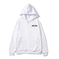 Women Zip Hoodie Pocket Long Sleeve Oversize New York 199X Printing Women Sweatshirt Autumn Winter Loose High Quality Zip Hoodies Letter styles Hooded S