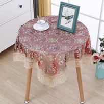 Spalvinga tuščiavidurių siūlų siuvinėta staltiesė kavos, šaldytuvo, apvaliems ir kvadratiniams stalams - modernus daugiafunkcis užtiesalas 60cm*60cm square towel raudona