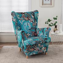 Four Seasons Printed Wing Back Armrest Chair Cover Household 2-Piece Combination Casual Single Recliner Sofa Cover printed tiger stool žolės žalia spalva