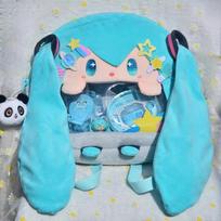 Hatsune Miku two-dimensional cute girl messenger bag cartoon doll backpack student bag transparent shoulder bag mėlyna