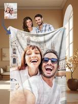 1 vnt. Individualus nuotraukų pledas Personalizuotas flanelės pledas su nuotrauka ir tekstu Lovatiesės pledas Personalizuotas šeimos nuotraukų pledas 30x40in