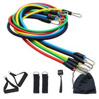 11Pcs/Set  Exercise Resistance Bands Set Fitness Stretch Workout Bands with Fitness Tubes, Foam Handles, Ankle Straps, Door Anchor 11 Pcs/Set multi