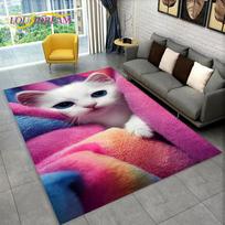 Mielas katės animacinis kilimas, kilimas svetainei, vaikų miegamajam, sofai, durų kilimėlis dekorui, neslystantis grindų kilimėlis vaikams žaisti ir ropoti 40x60cm(15x23in)