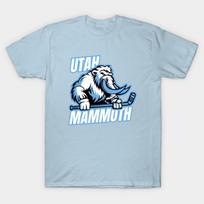 Men Black Print T-shirt Utah-Mammoth No-Cut Transfer Paper Print Cotton Tshirt S šviesiai mėlyna spalva