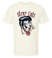 Stray Cats Airbrush Cat Tee - Natural Size S-5XL Reprint Unisex T-Shirt L
