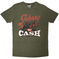 Johnny Cash akmens plovimo marškinėliai: Dykumos kaubojus (Žalias) OFICIALUS NAUJAS S