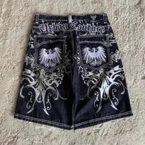 Y2K New American Fashion Pattern Letter Embroidery Baggy Denim Shorts Women Street Vintage Hip Hop Casual Shorts Women Clothing S juoda