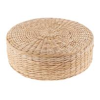 Natūrali šiaudų apvali sėdimoji pagalvė (pufas) Tatami sėdimoji pagalvėlė Grindų kilimėlis Pufas Grynas rankų darbo svetainės, garbinimo, meditacijos pagalvėlė Grindų sėdynė