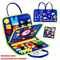Busy Board & Busy Book for Kids – Sensory & Learning Travel Toy for Airplane & Car, Preschool Learning Toys, Ideal Gifts mėlyna