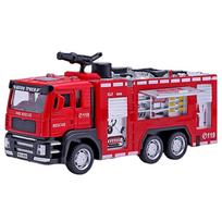 1/32 Gaisrinės mašinos žaislinis modelis su garsu, šviesa, kopėčiomis, gaisrinės mašinos ratukais, atitraukiamas, purkštuvas, gelbėjimo transporto priemonė, berniukų dekoracija, dovanos