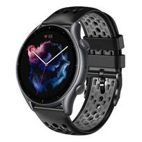 Skirta Amazfit GTR 3 22mm Dvispalvė pralaidi silikoninė laikrodžio apyrankė For Amazfit GTR 3 juoda