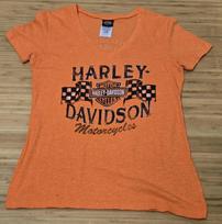Harley-Davidson marškinėliai moteriški XS oranžiniai Niujorko City motociklo grafinis T-shirt 2014 S