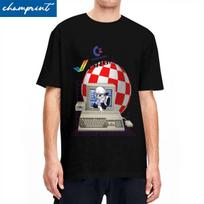 C64 Amiga T Shirt Men Women Cotton T-Shirt Round Neck Commodore 64 Retro Computer Geek Nerd Tees Short Sleeve Clothes Big Siz... S įvairiaspalvis