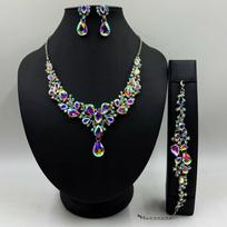 Waterdrop Crystal Bridal Full-diamond Accessory Necklace Earrings Wedding Set