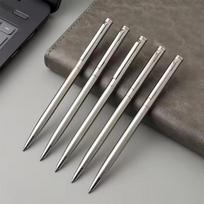 5Pcs Durable Medium Nib Twist Top Design Smooth Writing Perfect Ballpoint Pens Elegant Silver Stainless Steel Ballpoint Pens 5Pcs juoda