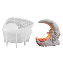 Festive Santa Moon Candle Mould For Crafting Unique Resin Decorations And Accessories 1