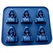 6 Cavity Skull Silicone Ice Tray Mold Easy Release Ice Cube Tray Screaming Ghost Face Non-Stick Ice Cube Making Tray for Kitchen And Bar Use mėlyna