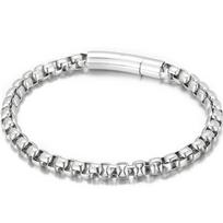 6MM Grandinėlė Vyriška Apyrankė Vyrui Aukso Spalvos Nerūdijančio Plieno Berniukų Apyrankės Moterims Ant Rankos Mannen Armband Papuošalų Aksesuarai Reguliuojama 18CM sidabras