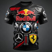 Red Bull Racing Kostiumas 3D Spausdinti Marškinėliai Tinka Ir Vyrams, Ir Moterims, Laisvalaikio Sportiniai Marškinėliai XS
