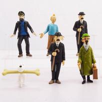 6 vnt./rinkinys 8 cm Anime Komiksai Titenko Nuotykiai Veiksmo Figūrėlės Mielas Komiksas Titenkas Milu Dupont PVC Žaislai Dovanos Vaikams 4-8cm