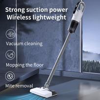 Galingas belaidis šlavimo ir plovimo dulkių siurblys, 2 viename robotas grindų valytuvas kilimams ir kietoms grindims, stipri siurbimo galia, šlapias ir sausas siurbimas Vacuum cleaner balta