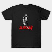 Men Black Print T-shirt Kurgan No-Cut Transfer Paper Print Cotton Tshirt M juoda