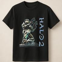 Halo 2 Master Chief Veiksmo Pozos Sci-Fi Žaidimų Grafinis Spaudas Unisex Marškinėliai Unisex Marškinėliai XL