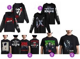 Ice Nine Kills X Ghost Face Scream 7 2026 Košmaras ant peilio Marškinėlio pakartotinis spausdinimas Unisex Marškinėlis L