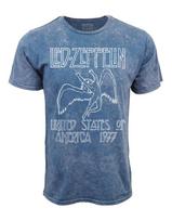 LED ZEPPELIN NUSIDĖVĖJUSIO LOGOTIPO MINERALINIO PLOVIMO MĖLYNAS MARŠKINĖLIS Unisex Marškinėlis S